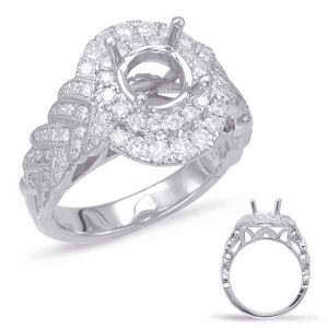 White Gold Halo Engagement Ring