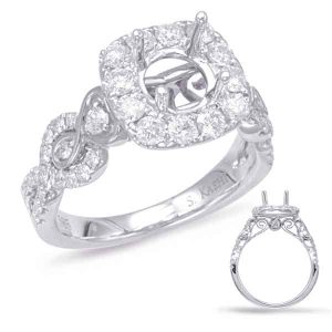 White Gold Halo Engagement Ring