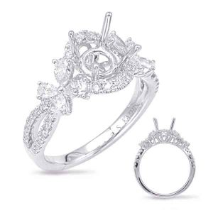 White Gold Halo Engagement Ring White Gold Halo Engagement Ring