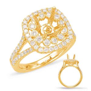 Yellow Gold Halo Engagement Ring Yellow Gold Halo Engagement Ring