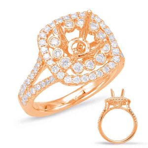 Rose Gold Halo Engagement Ring