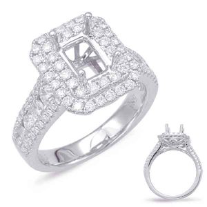 White Gold Halo Engagement Ring