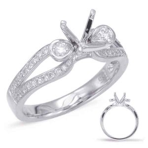 White Gold Halo Engagement Ring White Gold Halo Engagement Ring