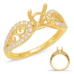 Yellow Gold Halo Engagement Ring