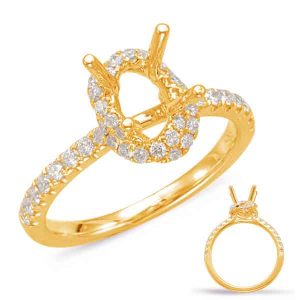 Yellow Gold Halo Engagement Ring