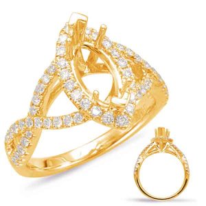 Yellow Gold Halo Engagement Ring