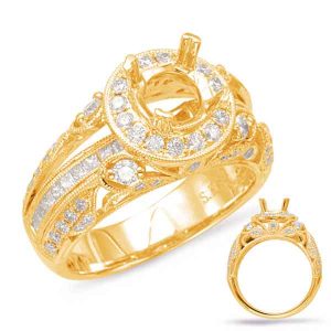 Yellow Gold Halo Engagement Ring Yellow Gold Halo Engagement Ring