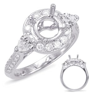 White Gold Halo Engagement Ring