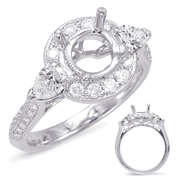 White Gold Halo Engagement Ring