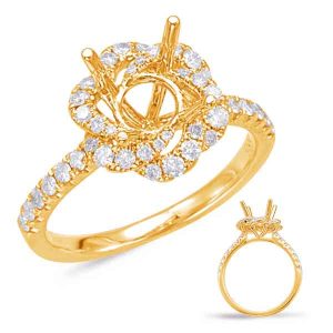 Yellow Gold Halo Engagement Ring Yellow Gold Halo Engagement Ring
