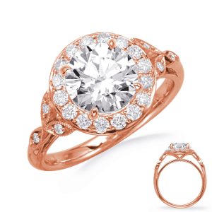 Rose Gold Halo Engagement Ring