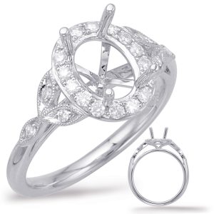 White Gold Halo Engagement Ring White Gold Halo Engagement Ring