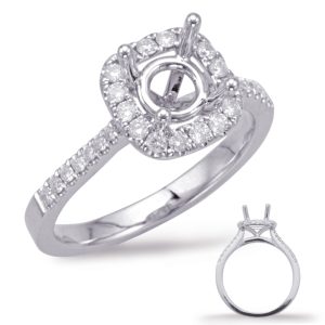 White Gold Halo Engagement Ring White Gold Halo Engagement Ring