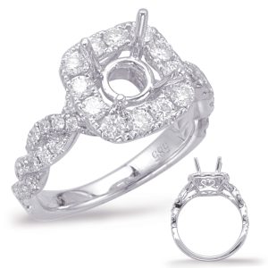 White Gold Halo Engagement Ring