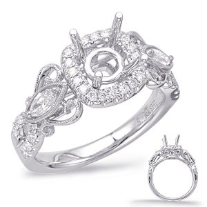 Platinum Halo Engagement Ring