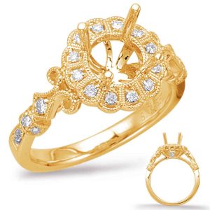 Yellow Gold Halo Engagement Ring Yellow Gold Halo Engagement Ring