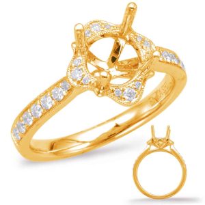 Yellow Gold Halo Engagement Ring