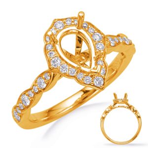 Yellow Gold Halo Engagement Ring