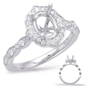 White Gold Halo Engagement Ring White Gold Halo Engagement Ring