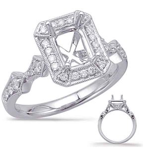 White Gold Halo Engagement Ring