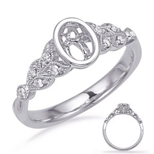 White Gold Engagement Ring Bezel Head