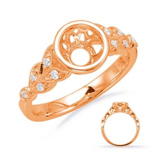 Rose Gold Engagement Ring Bezel Head
