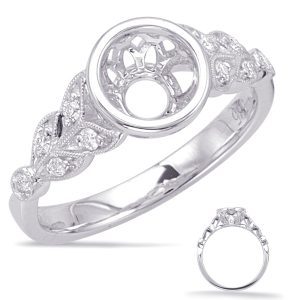 White Gold Engagement Ring Bezel Head White Gold Engagement Ring Bezel Head