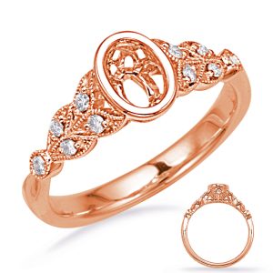 Rose Gold Engagement Ring Bezel Head