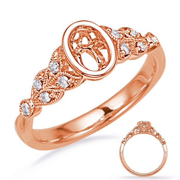 Rose Gold Engagement Ring Bezel Head