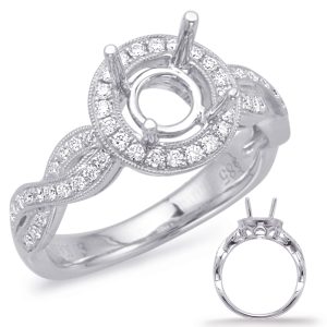 White Gold Halo Engagement Ring