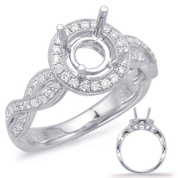 White Gold Halo Engagement Ring
