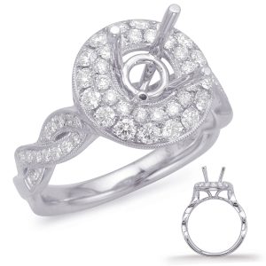 White Gold Halo Engagement Ring