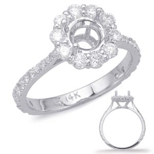 White Gold Halo Engagement Ring