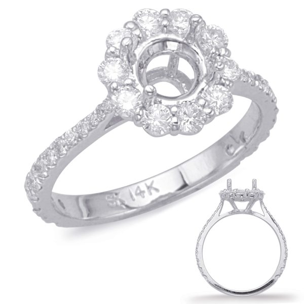 White Gold Halo Engagement Ring