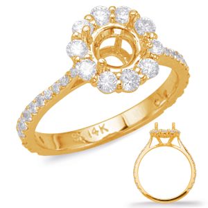 Yellow Gold Halo Engagement Ring Yellow Gold Halo Engagement Ring