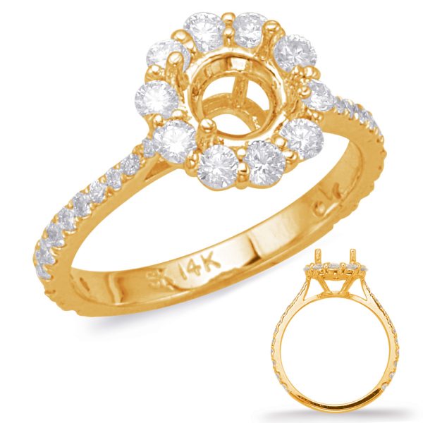 Yellow Gold Halo Engagement Ring