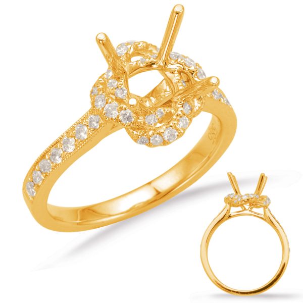 Yellow Gold Halo Engagement Ring