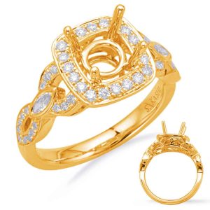 Yellow Gold Halo Engagement Ring