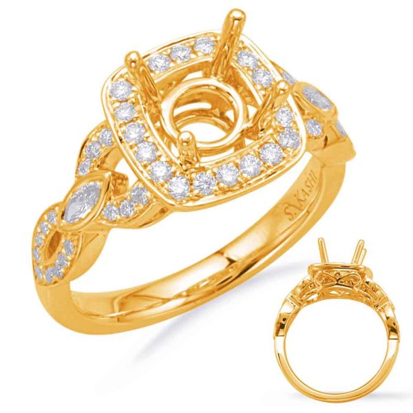 Yellow Gold Halo Engagement Ring