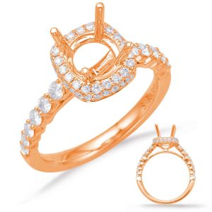 Rose Gold Halo Engagement Ring