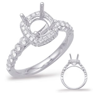White Gold Halo Engagement Ring
