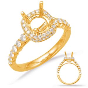 Yellow Gold Halo Engagement Ring