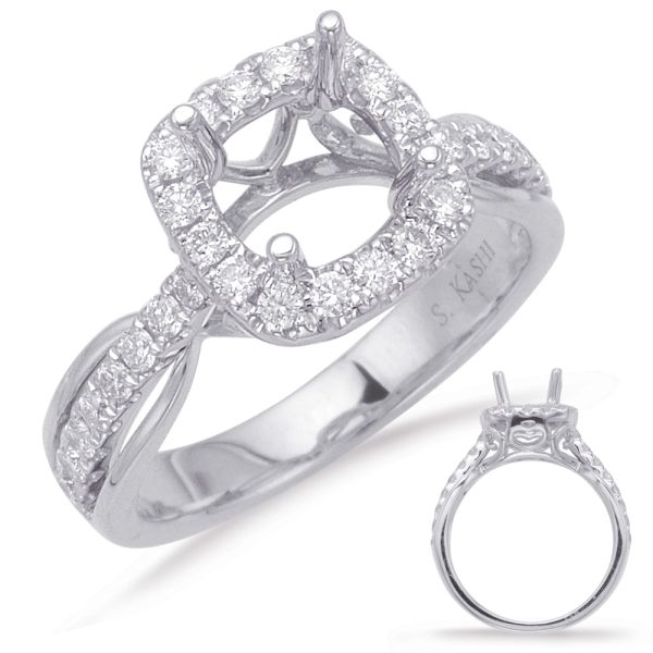 White Gold Halo Engagement Ring