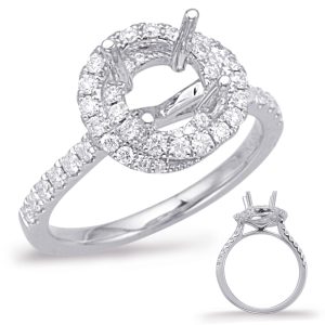 White Gold Halo Engagement Ring