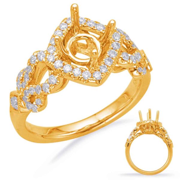 Yellow Gold Halo Engagement Ring