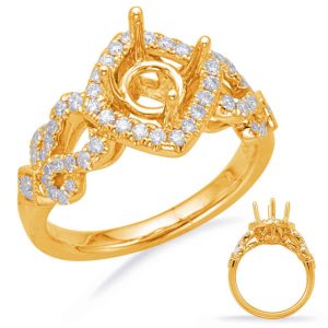 Yellow Gold Halo Engagement Ring