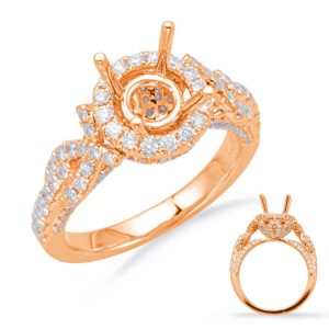 Rose Gold Halo Engagement Ring