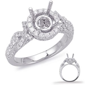 White Gold Halo Engagement Ring