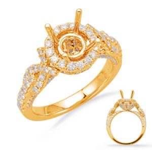 Yellow Gold Halo Engagement Ring