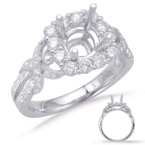 White Gold Halo Engagement Ring